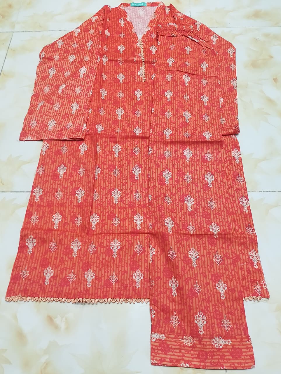 Bin Saeed Luxury Stitched Printed Lawn 2pc Suit D14