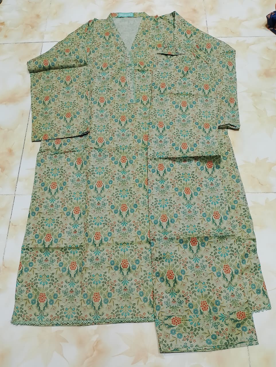 Bin Saeed Luxury Stitched Printed Lawn 2pc Suit D1