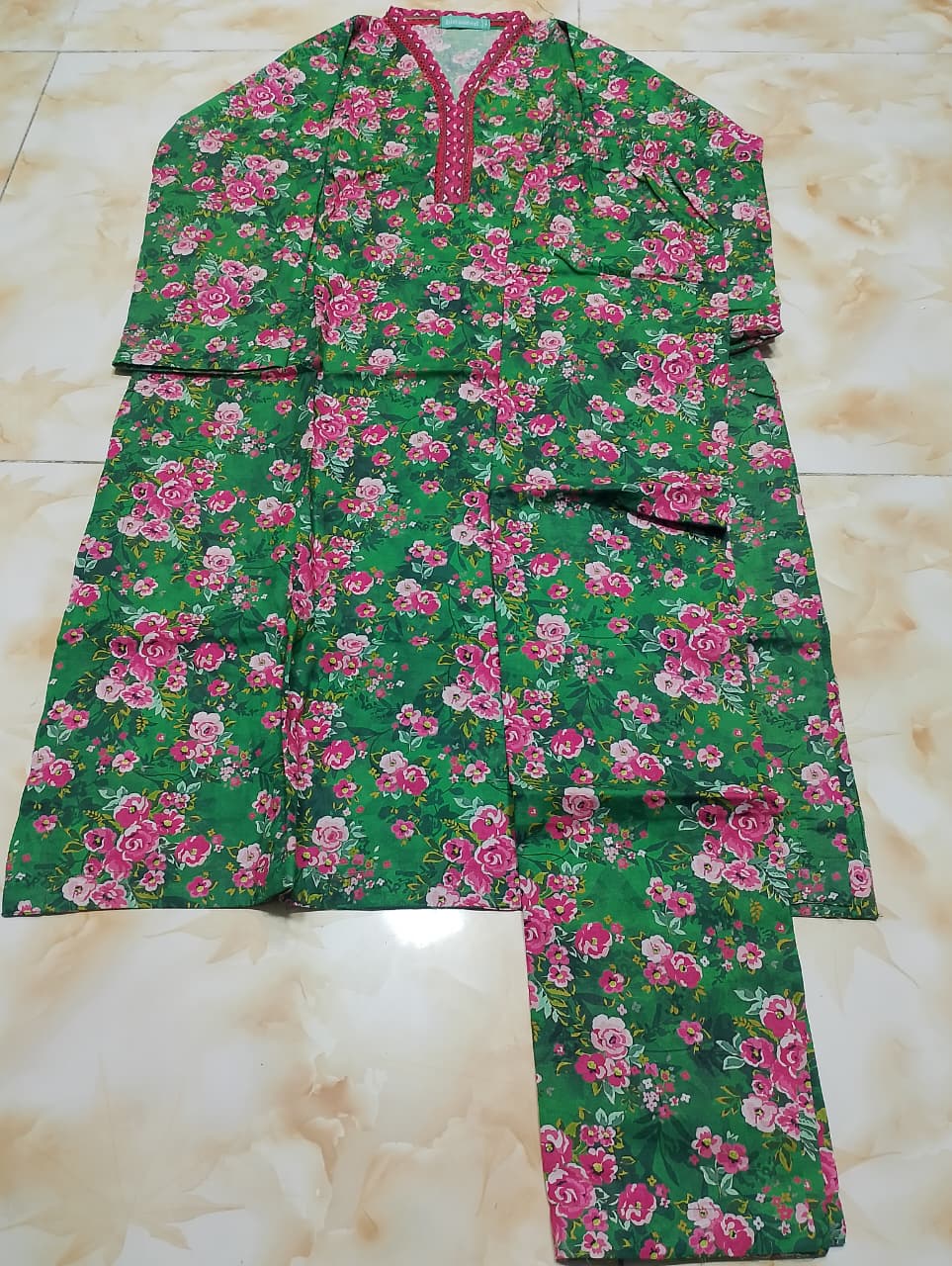 Bin Saeed Luxury Stitched Printed Lawn 2pc Suit D5