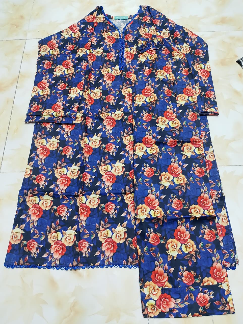 Bin Saeed Luxury Stitched Printed Lawn 2pc Suit D7