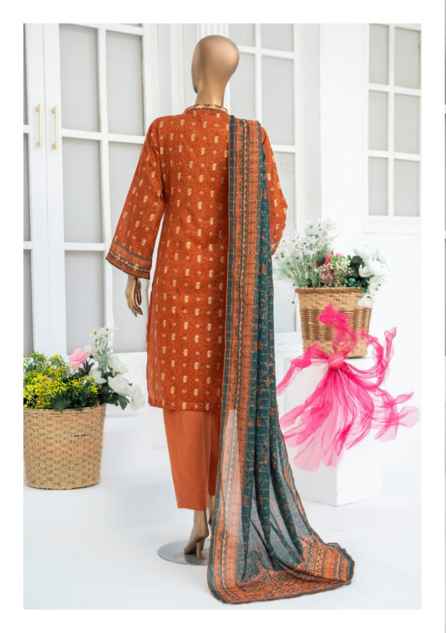 Safina Printed Jacquard 3pc-D7