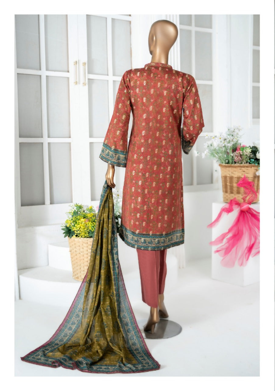 Safina Printed Jacquard 3pc-D10
