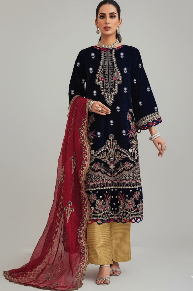 Bin Inam's Embroidered Velvet 2pc D5