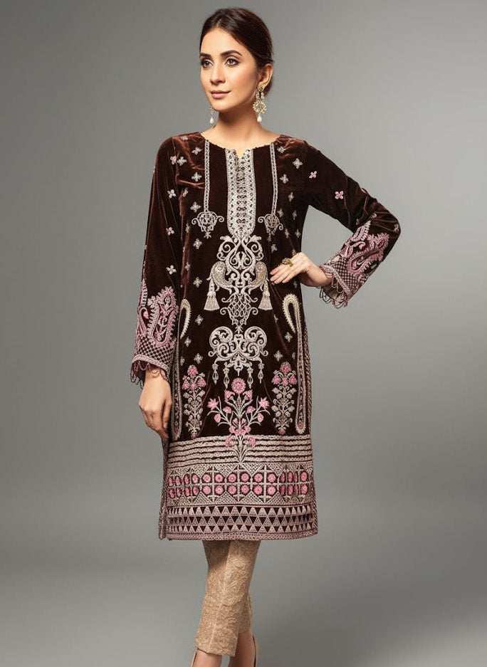 Bin Inam's Embroidered Velvet 2pc D3