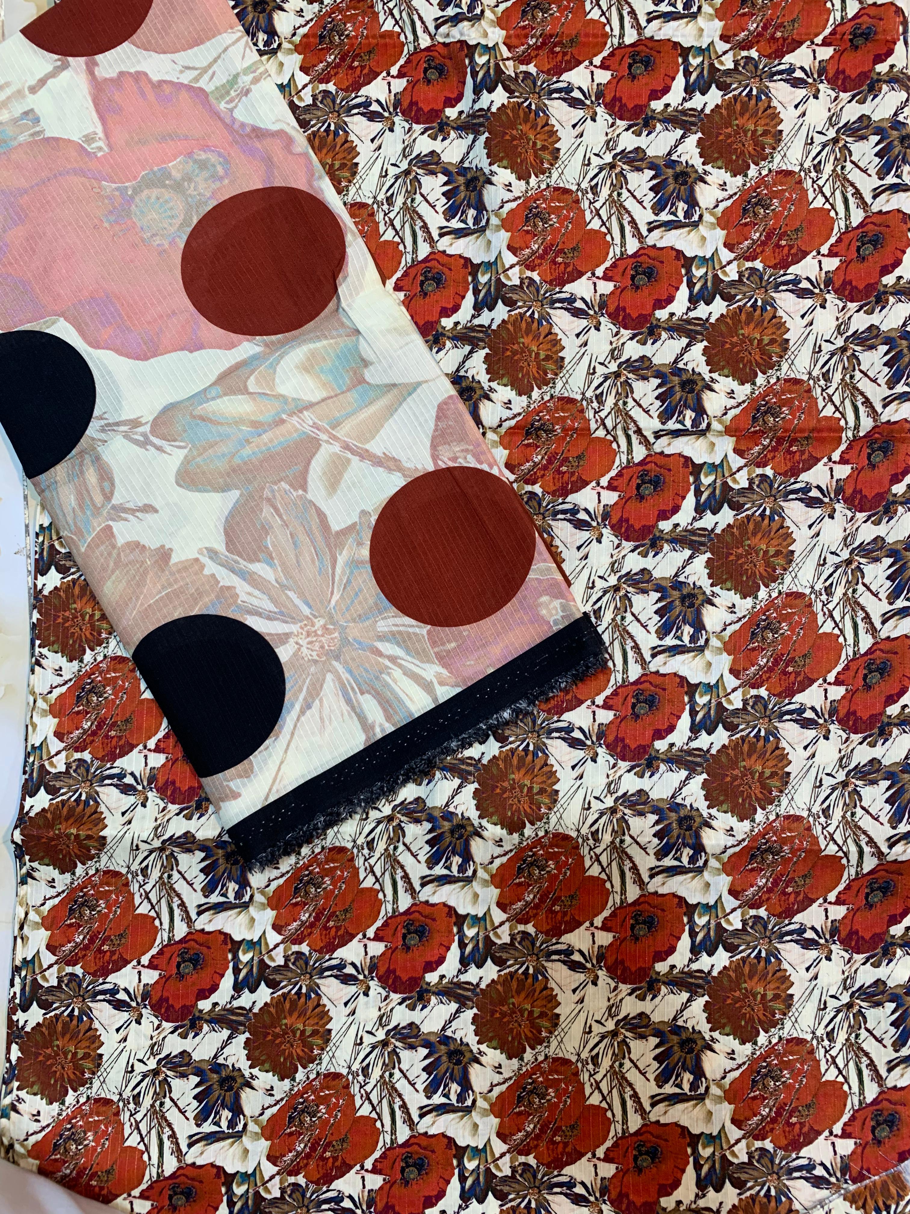 Bin Inam Printed Banadora Linen 3pc D13