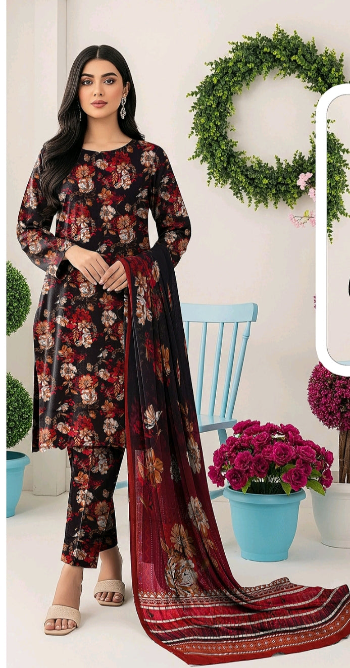 Bin Inam Printed Banadora Linen 3pc D11