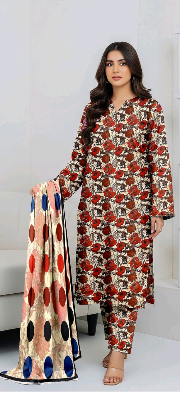Bin Inam Printed Banadora Linen 3pc D13