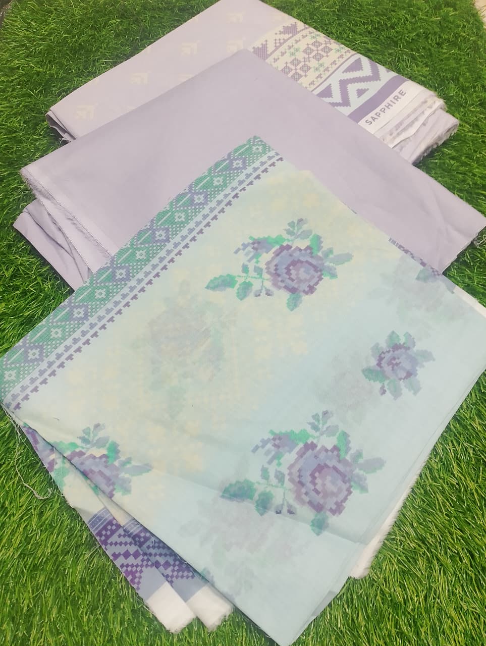 Sapphire Printed Premium Lawn 3pc Vol-2-D6
