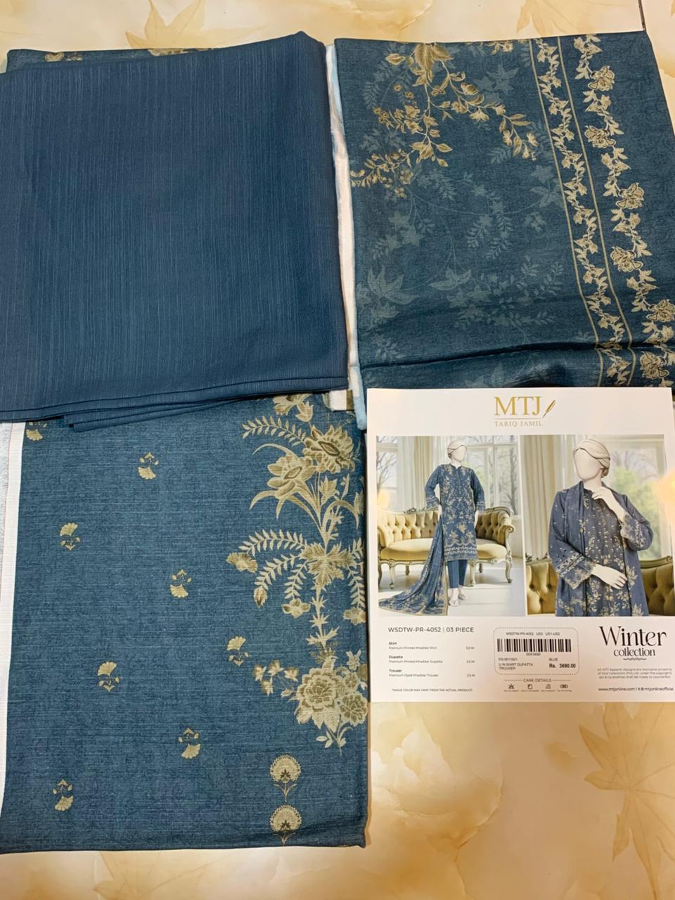 MTJ Luxury Printed Khaddar 3pc D8