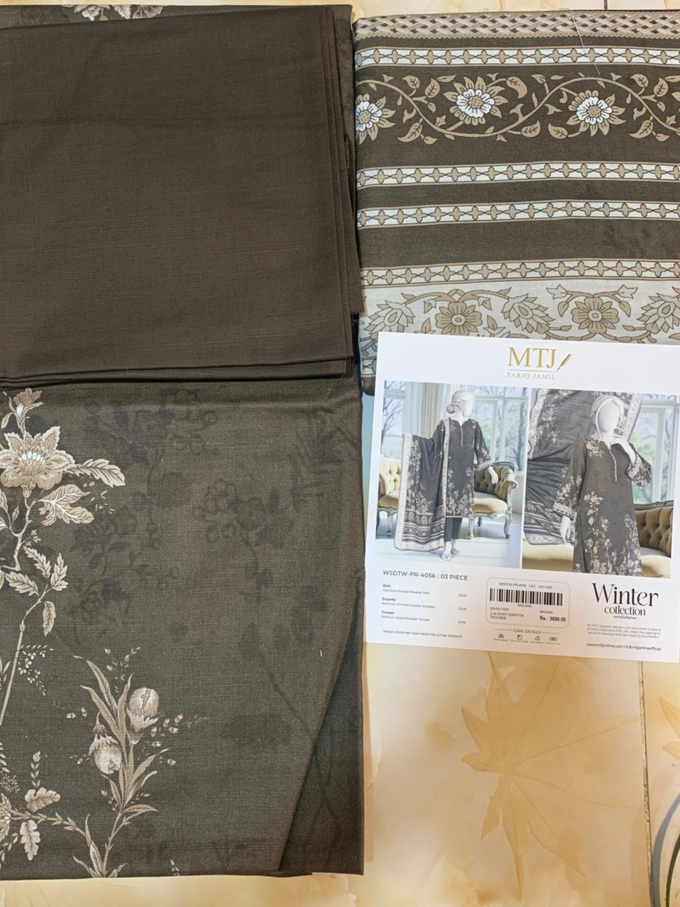 MTJ Luxury Printed Khaddar 3pc D10