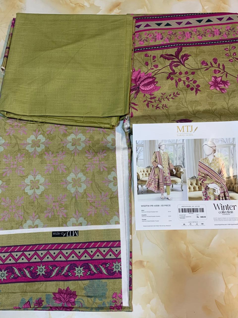 MTJ Luxury Printed Khaddar 3pc D9