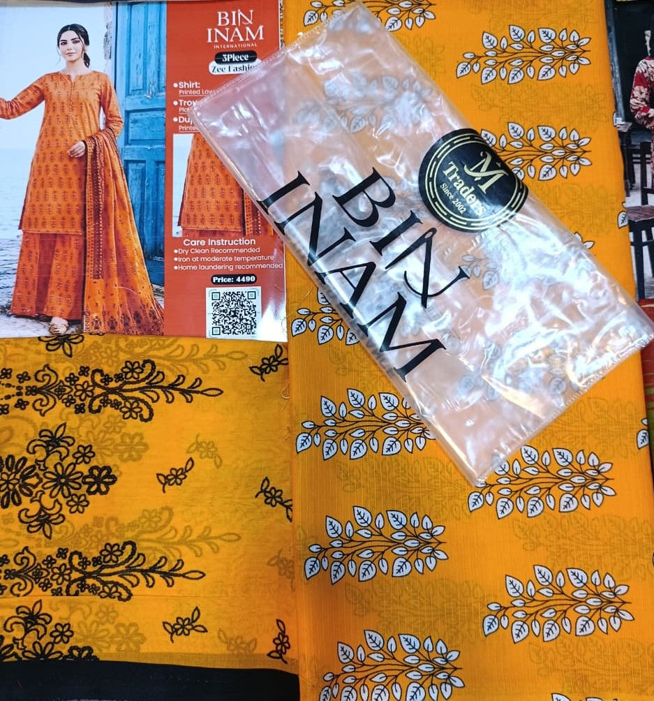 Bin Inam Zee Fashion Premium Printed Lawn 3pc D11