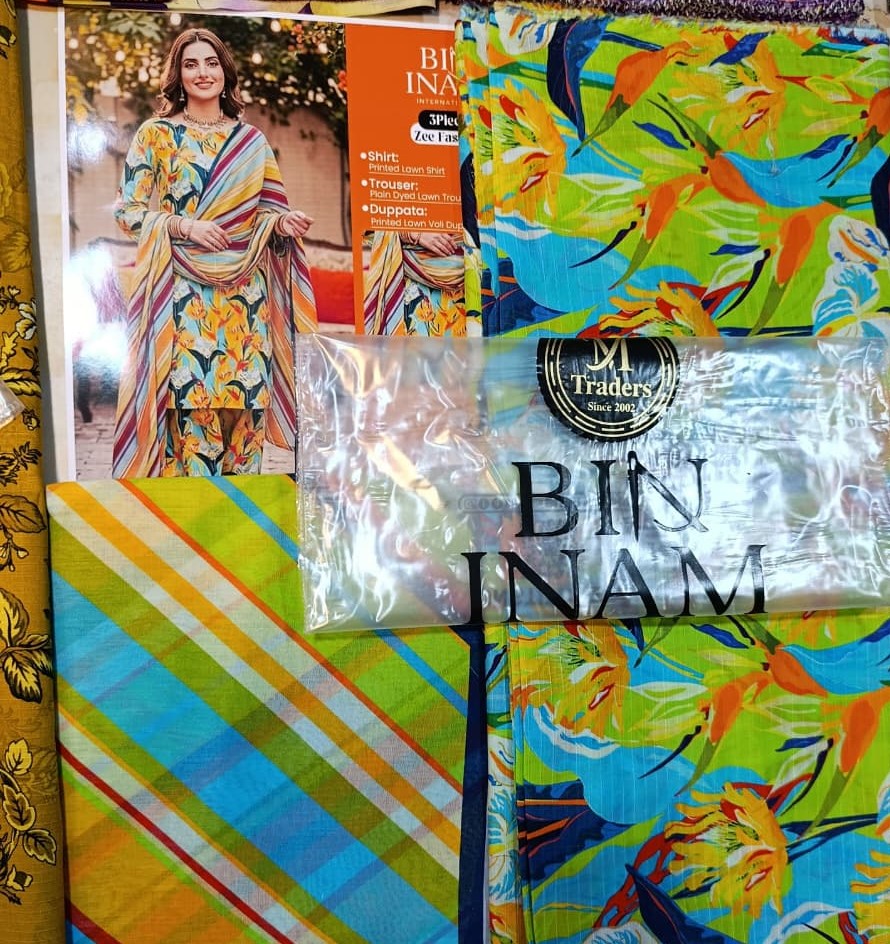 Bin Inam Zee Fashion Premium Printed Lawn 3pc D1