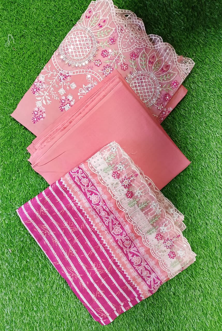 ZESH Printed Embroidered Lawn 3pc-D1