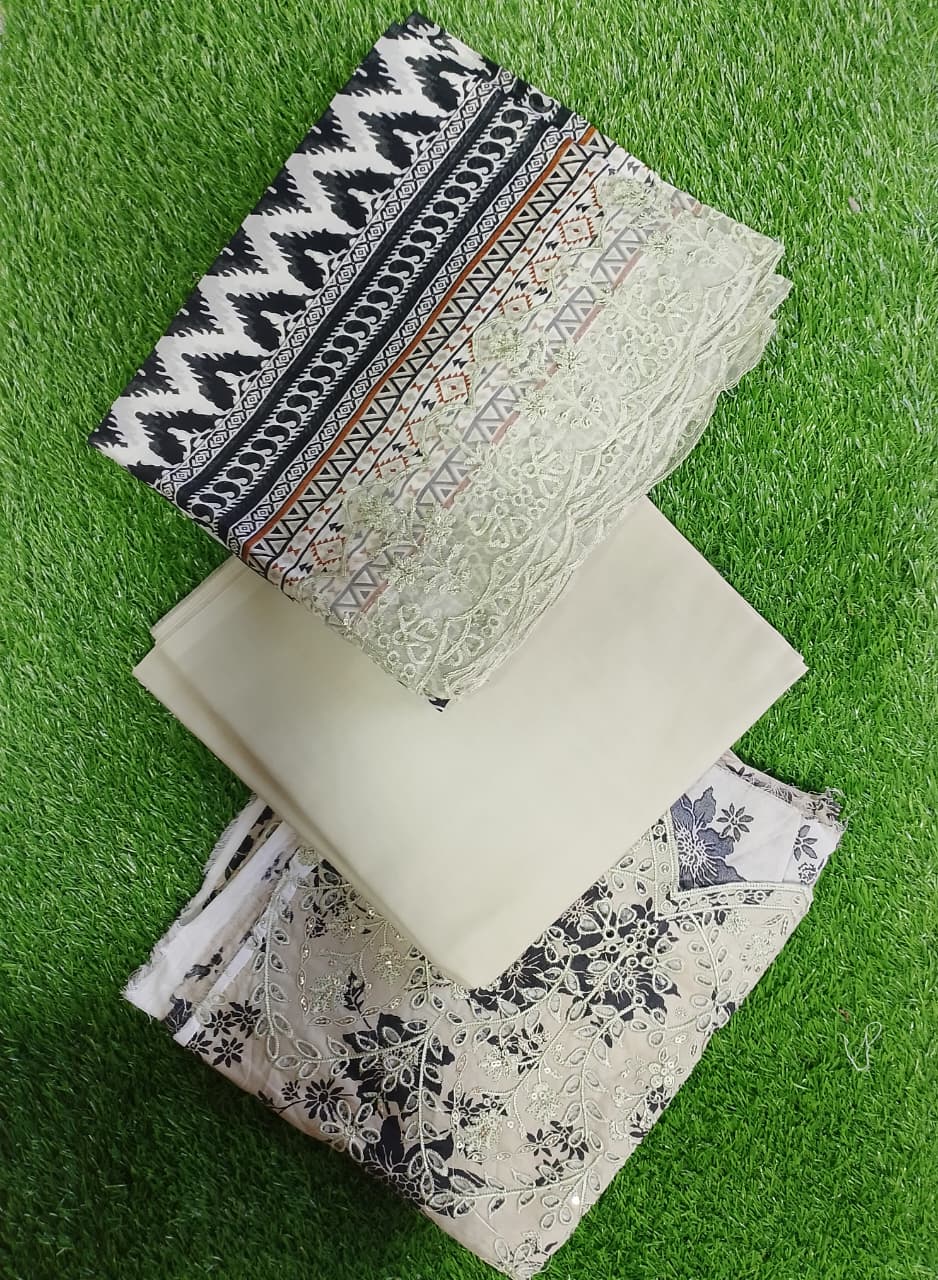 ZESH Printed Embroidered Lawn 3pc-D6