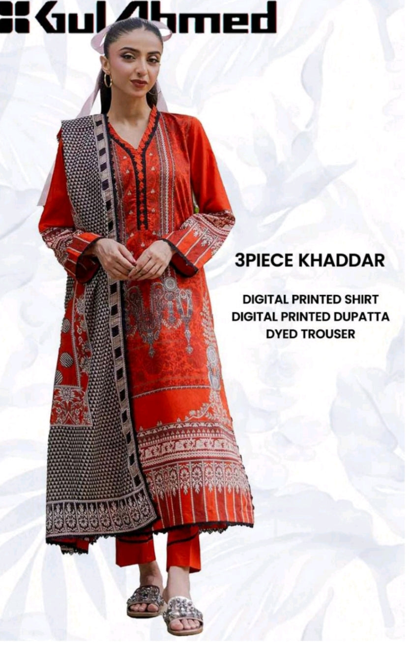 Gul Ahmed Luxury Khaddar Printed 3pc D16
