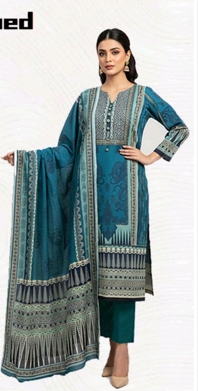Gul Ahmed Luxury Khaddar Printed 3pc D19