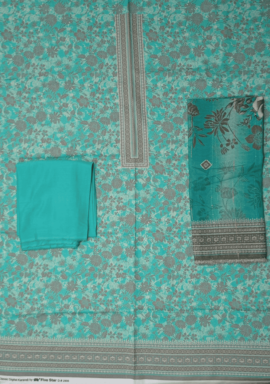 Five Star Luxury Karandi Printed 3PC Suit V5 D5