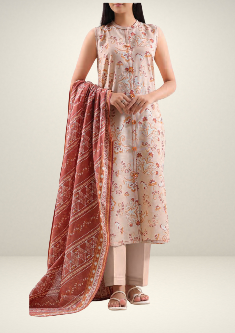 Saya Printed Cotton Khaddar 3pc D10