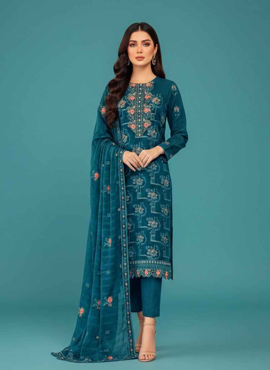 Bareeze Embroidered Lawn 3pc D1