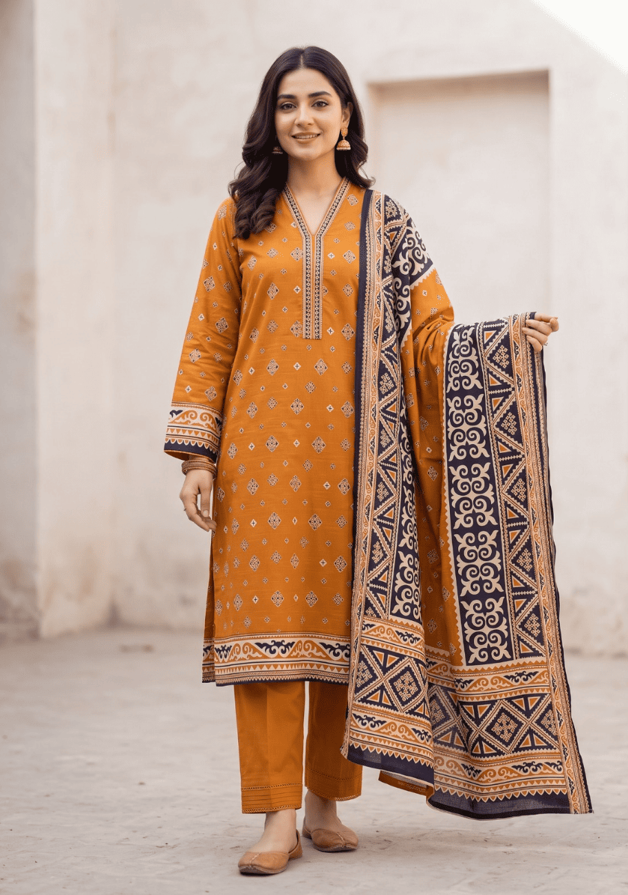 Bin Saeed Printed Khaddar 3PC Suit Vol.02 D6