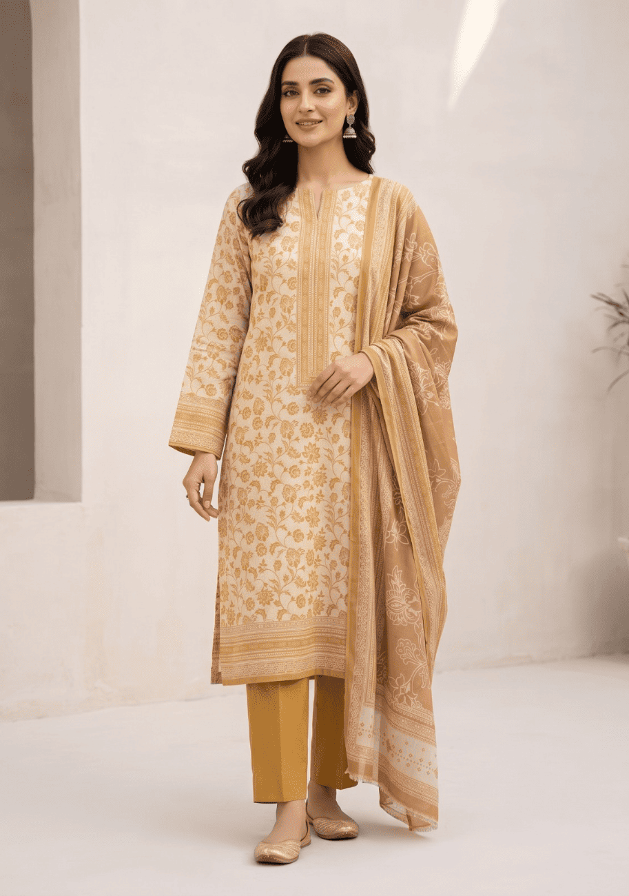 Five Star Luxury Karandi Printed 3PC Suit V5 D6