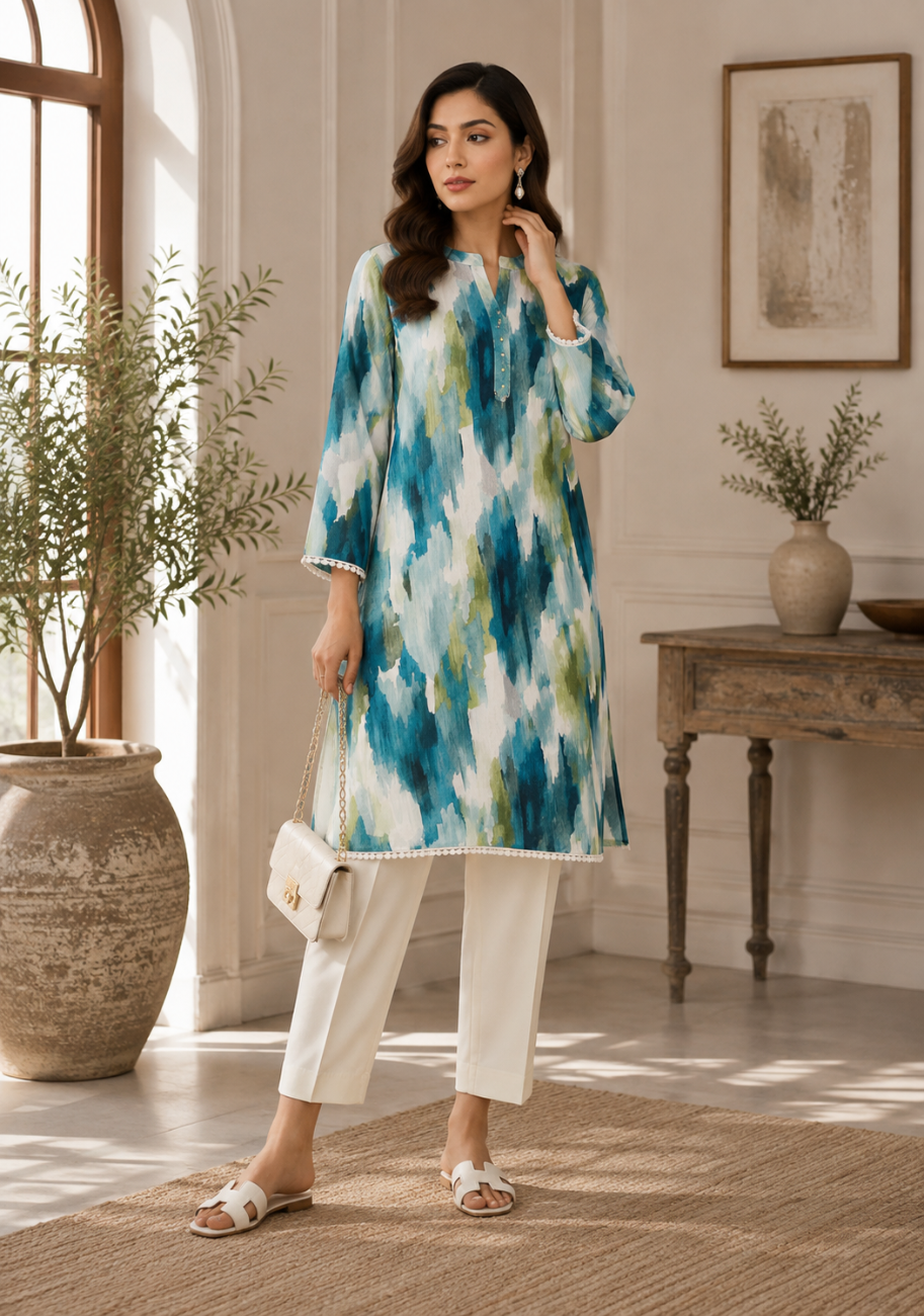 Alkaram Premium Printed Lawn Shirt D19