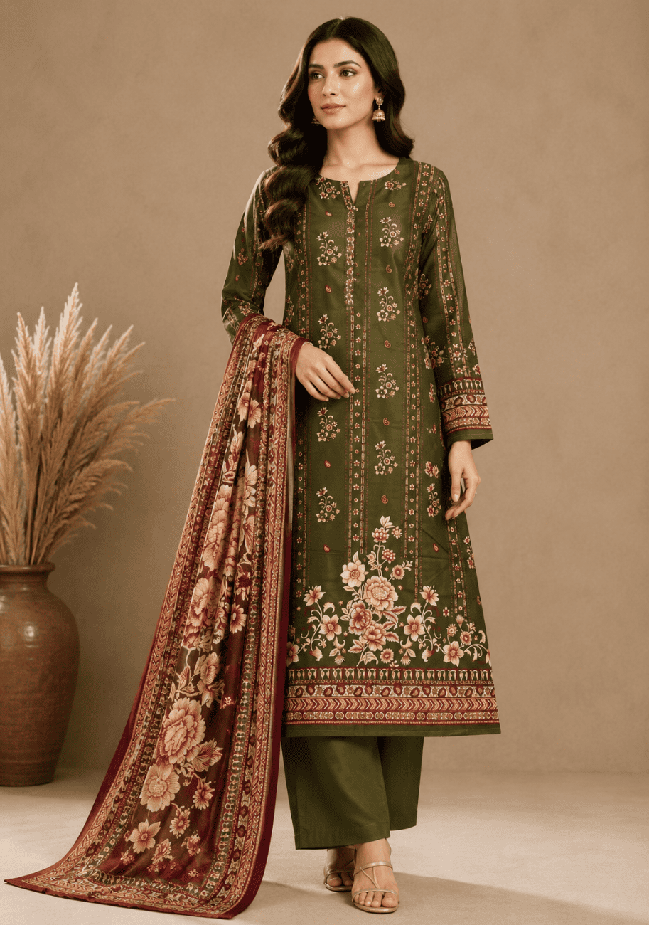 Sabeen Chamki Printed Lilen 3PC-V1-D6