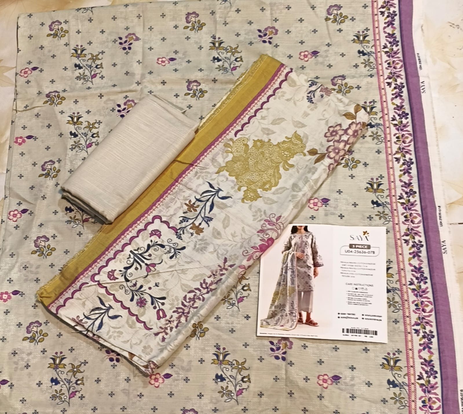 Saya Printed Cotton Khaddar 3pc D19