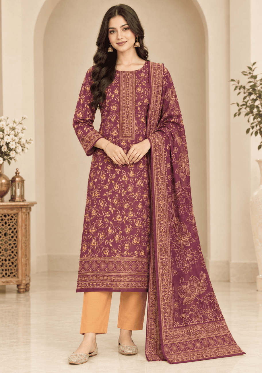 Sabeen Printed Cotton 3PC-V2-D7