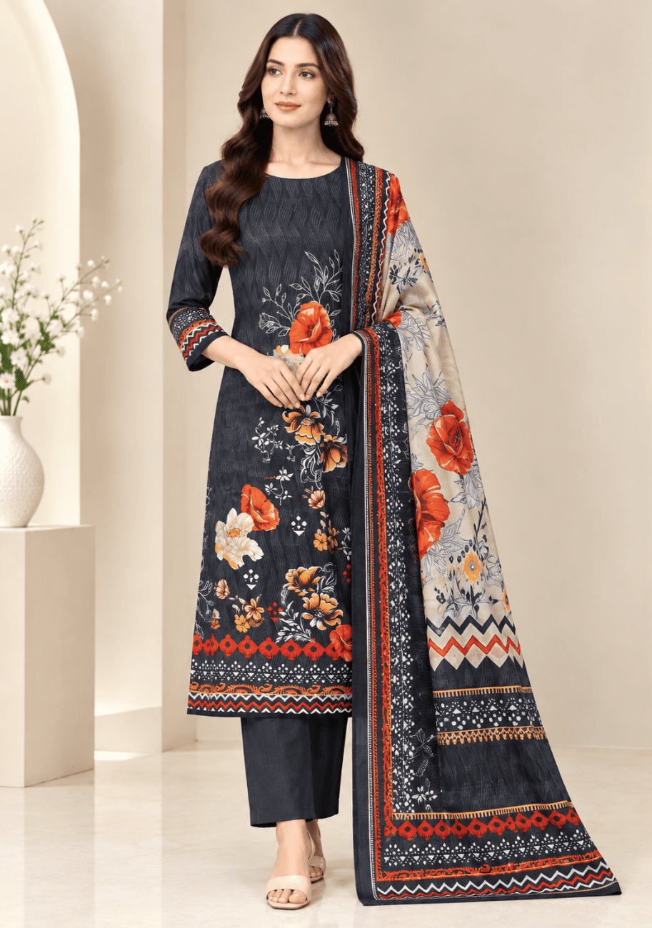 Salina Premium Printed Khaddar 3PC Luxury Collection V2-D7