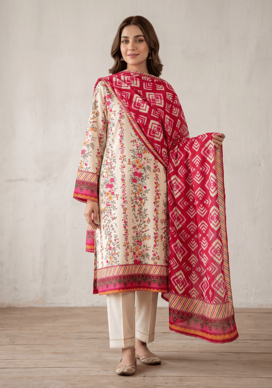 Bin Inam Jubilee Printed Linen 3pc V1 D7