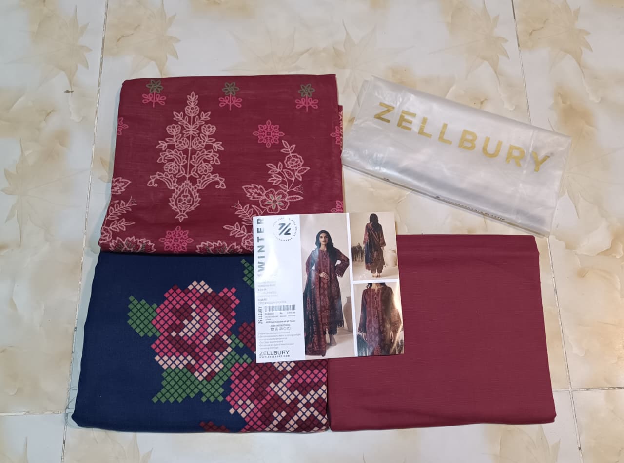 Zellbury Printed Khaddar 3pc D13