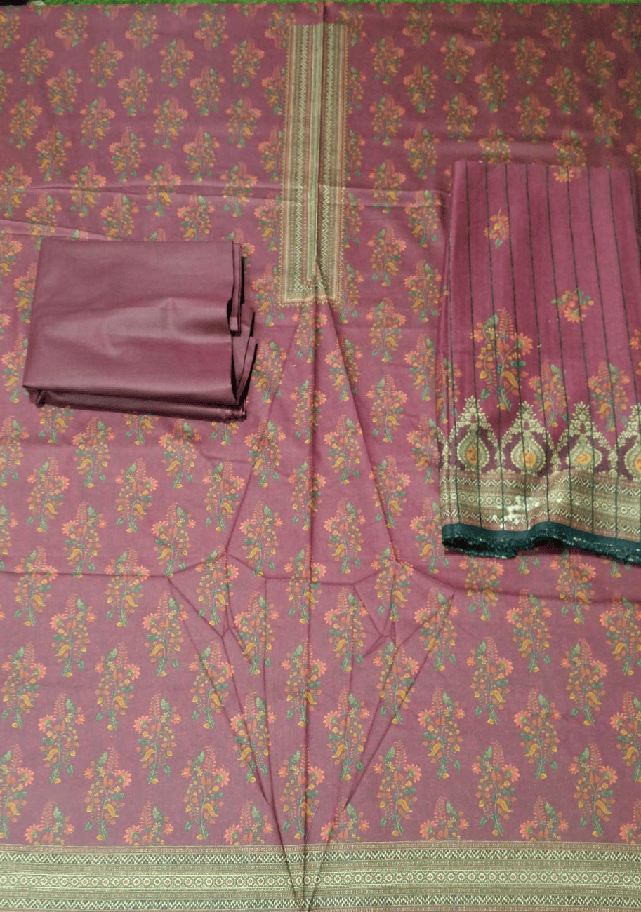 Five Star Printed Velvet Dhanak 3pc V2 D7