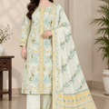 ALKARAM Printed Khaddar 3Pc Suit-V2-D8