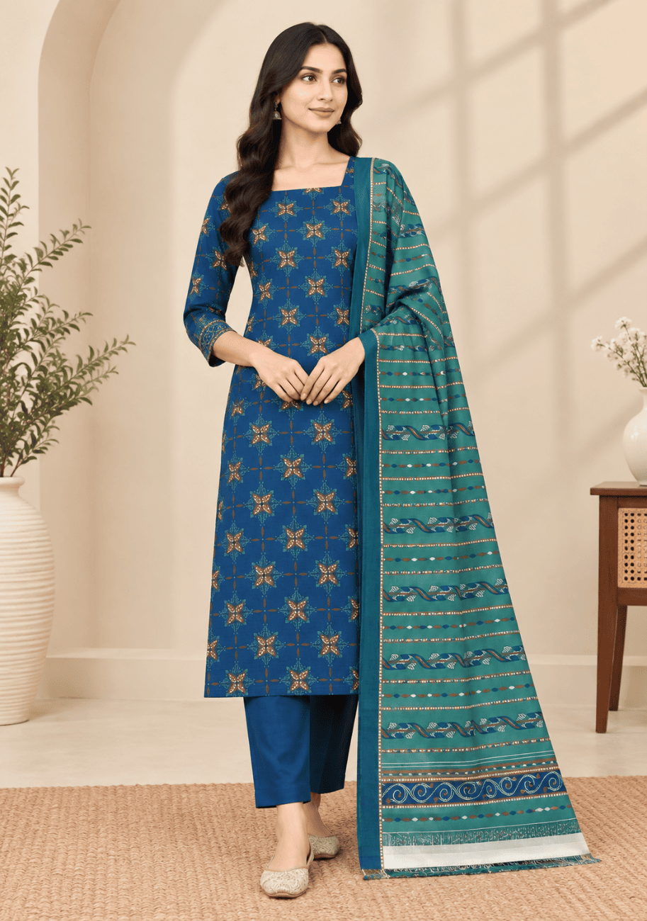Saya Printed Khaddar 3PC-V1-D8