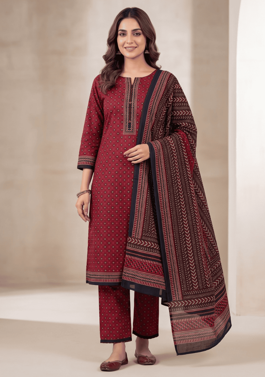 Bin Saeed Printed Khaddar 3PC Suit Vol.02 D8