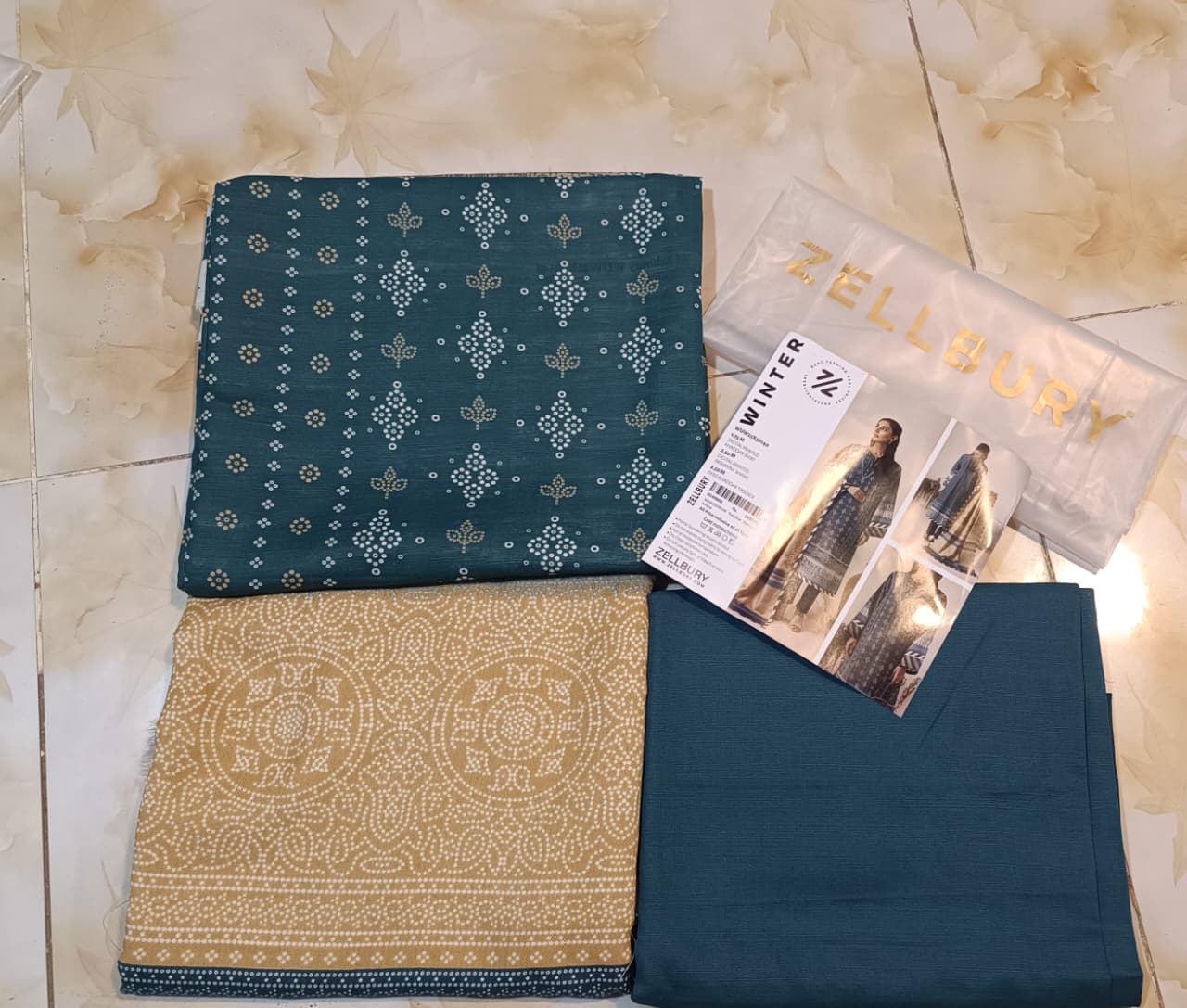 Zellbury Printed Khaddar 3pc D15