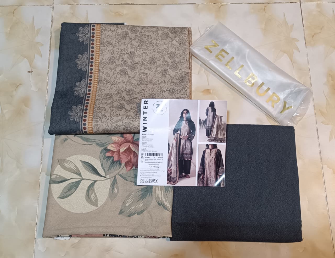 Zellbury Printed Karandi 3pc D16