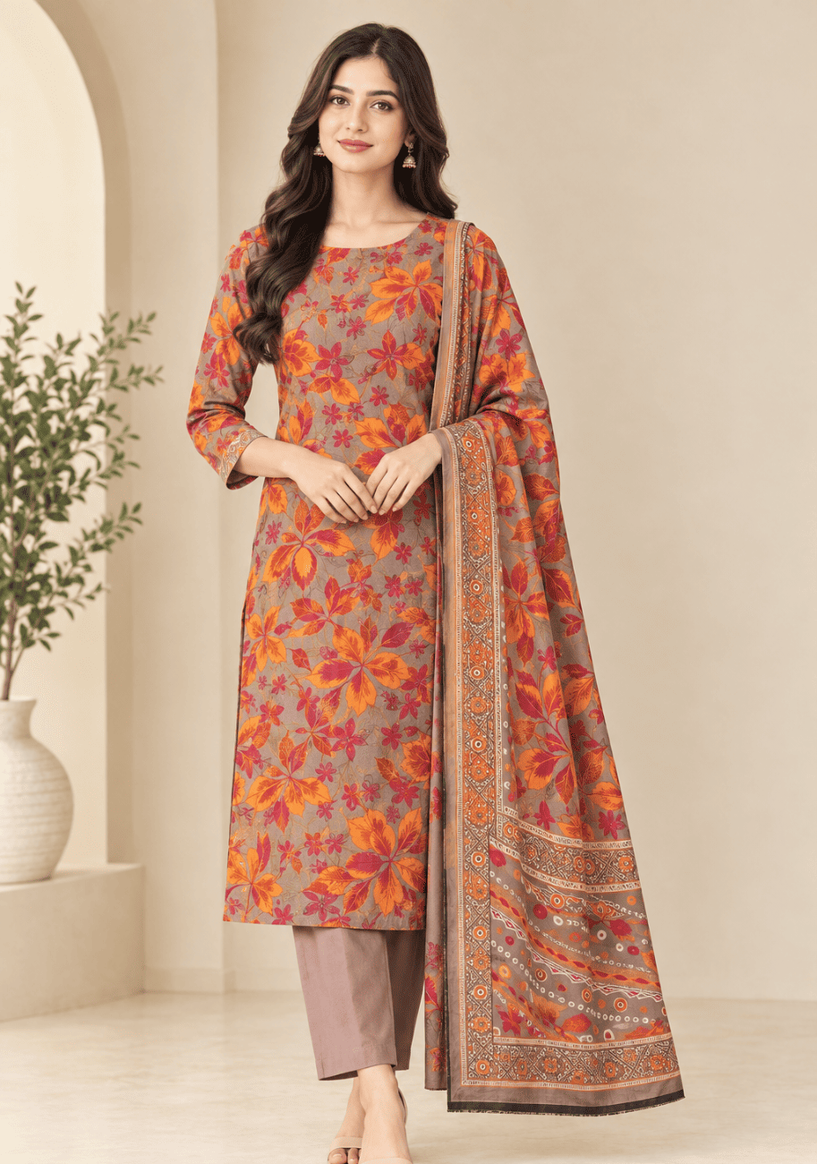 Salina Premium Printed Linen 3PC Luxury Collection V1-D18