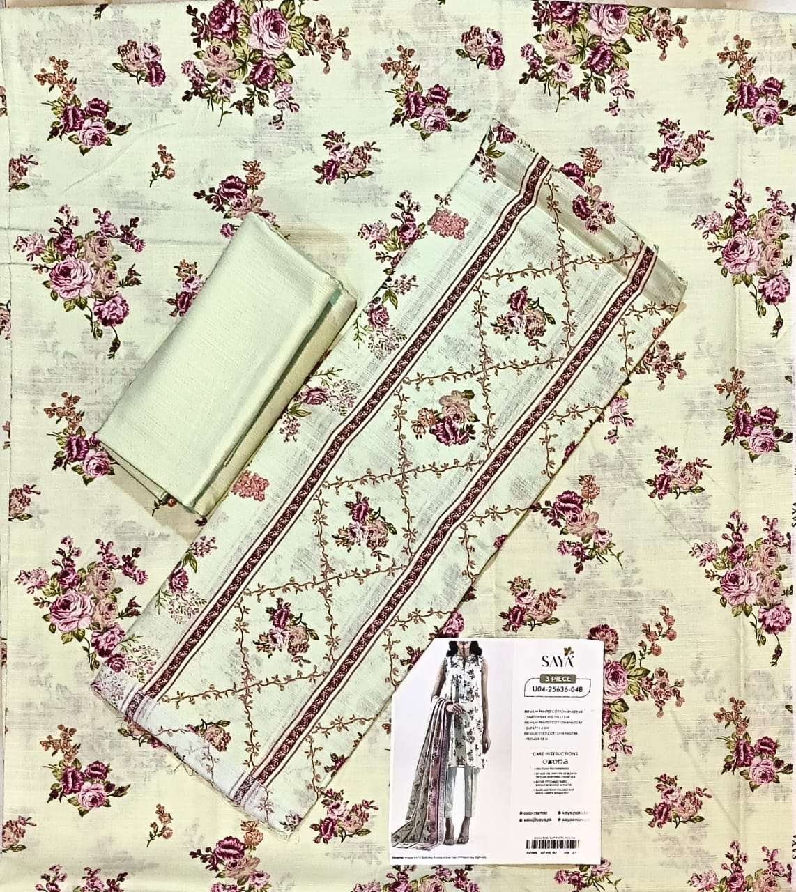 Saya Printed Cotton Khaddar 3pc D17