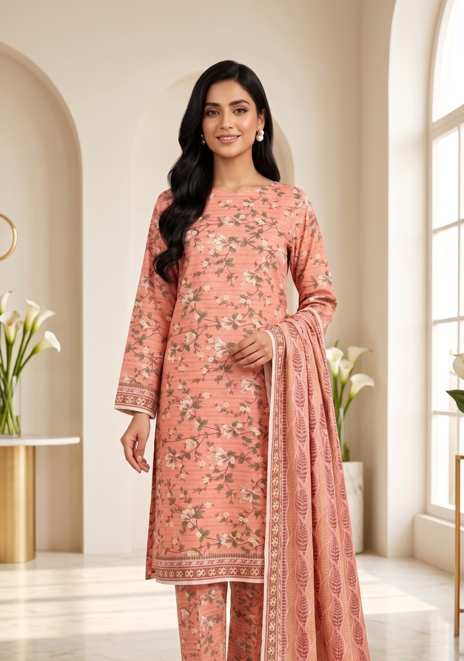 Narmin by Narkins Luxury Lawn 3Pc Suit Vol-1D14