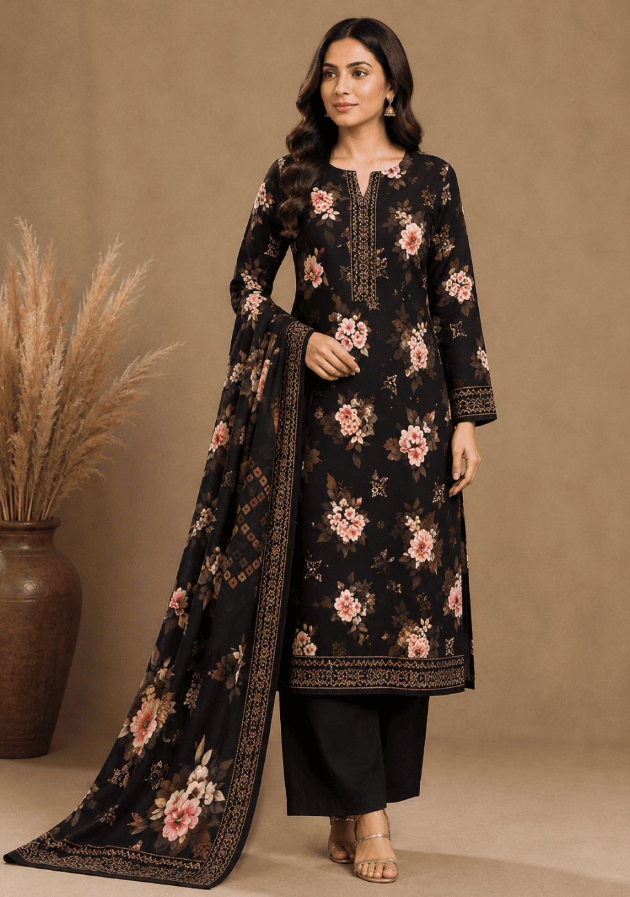 Sabeen Chamki Printed Lilen 3PC-V1-D10