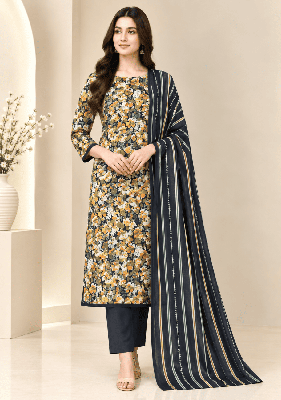 Salina Premium Printed Khaddar 3PC Luxury Collection V2-D10