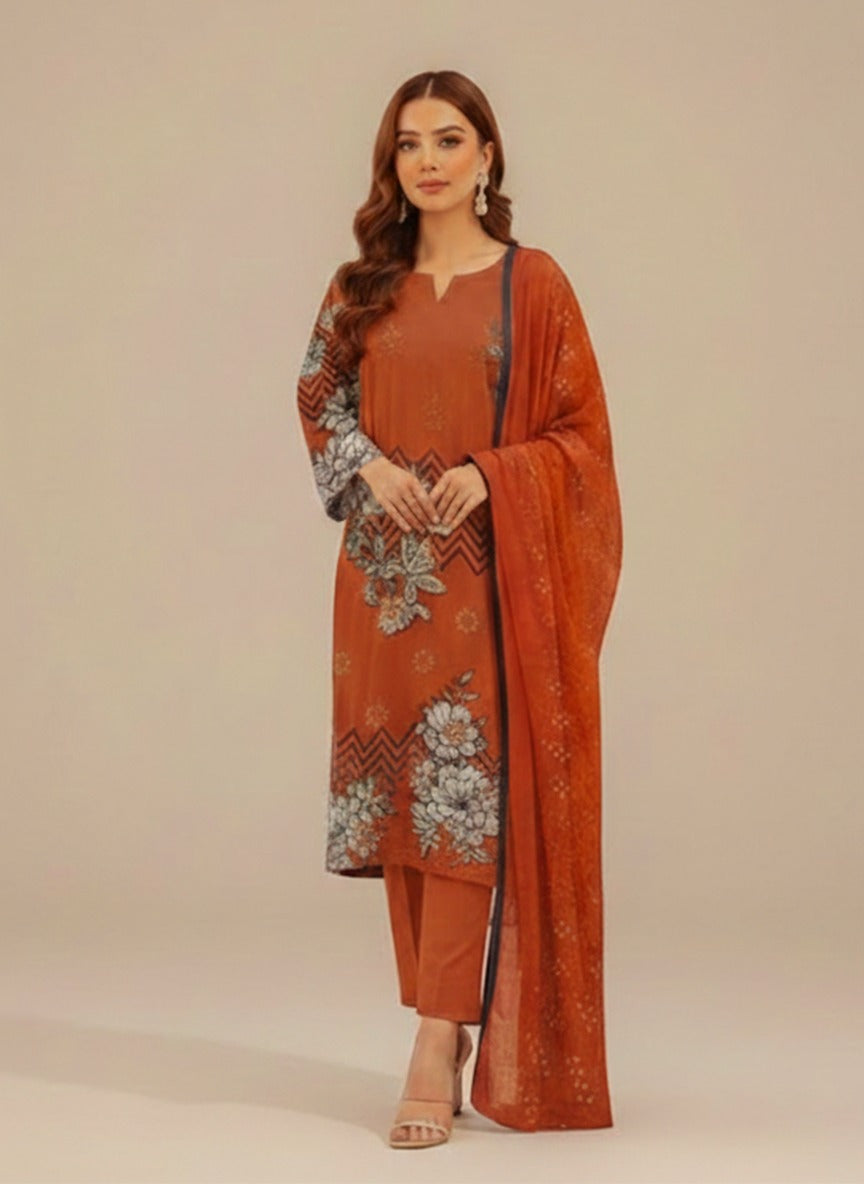 Jugni Digital Banadora Embroidered Lawn 3pc D2