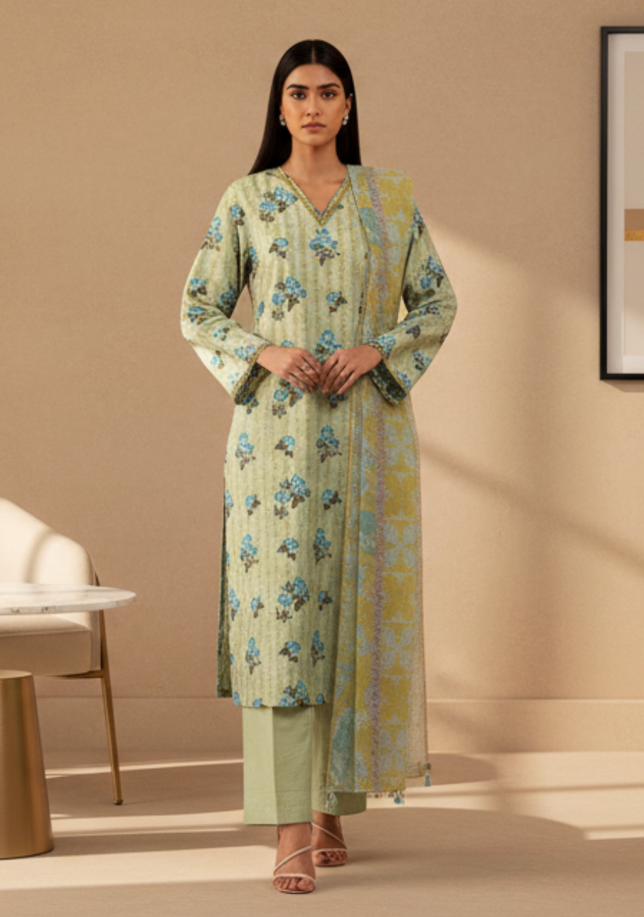 Sapphire Printed Premium Lawn 3pc D10