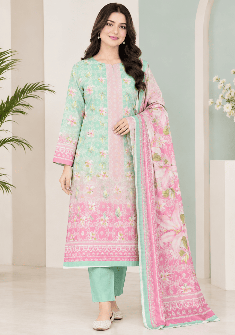 Zellbury Printed Cotton 3PC-V9-D1