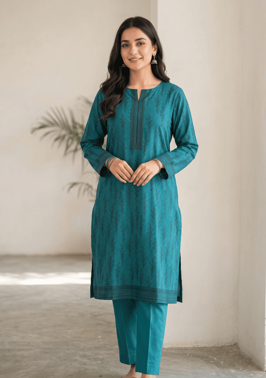 Five Star Printed Velvet Dhanak 2PC Suit V 10 D1