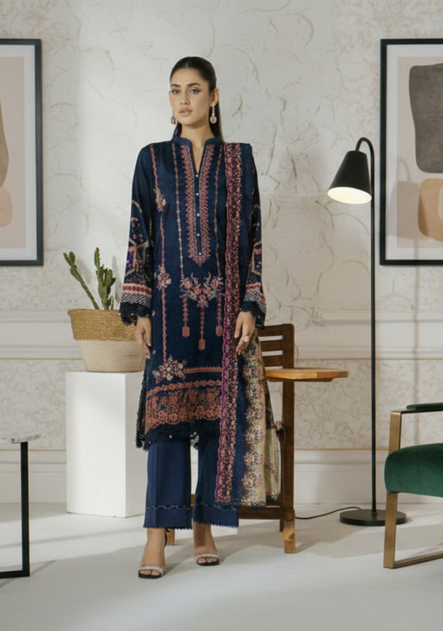 Salina Cutwork Premium Embroidered Lawn 3pc D1