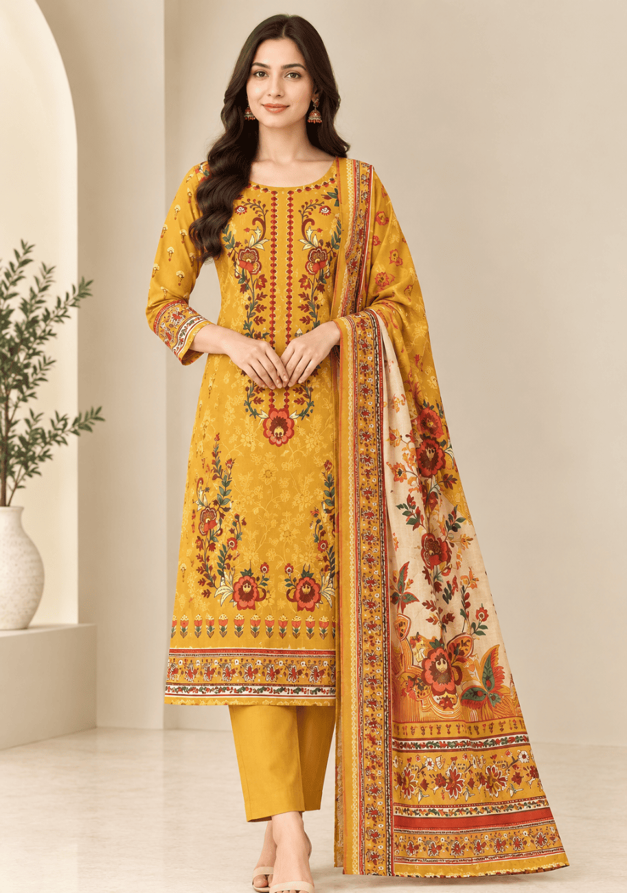 Salina Premium Printed Khaddar 3PC Luxury Collection V2-D1